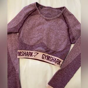 Gymshark Fitted Long Sleeve Purple Crop Top Women’s Small